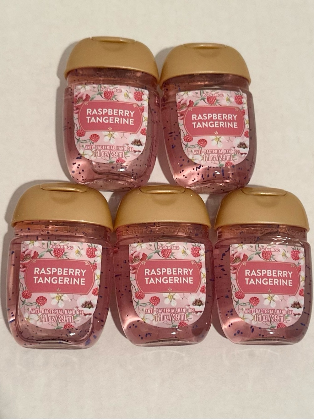 Bath & Body NEW (5) Raspberry Tangerine PocketBac Hand Sanitizers